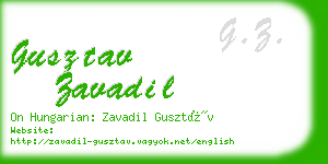 gusztav zavadil business card